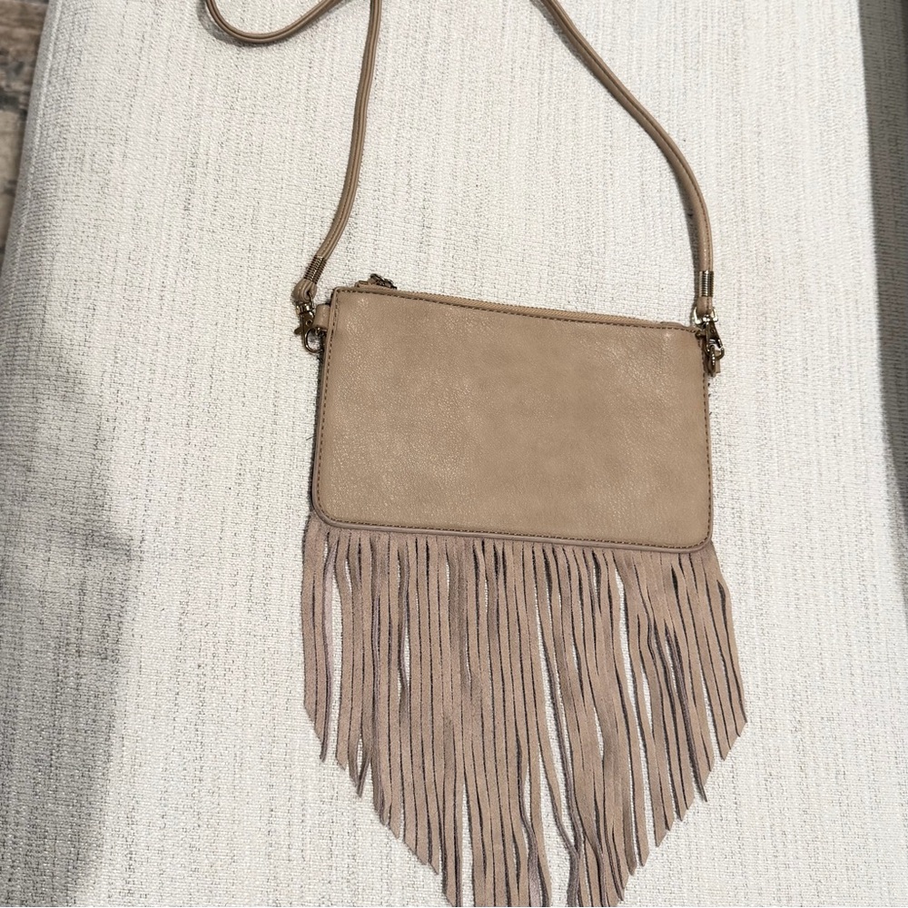 Street Level Leather Fringe Cross-body Bag